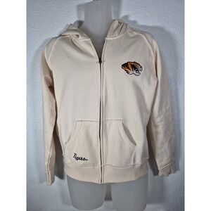 Missouri Tigers Stadium Athletic Women's Arched Name Full-Zip Hoodie Cream Sz L